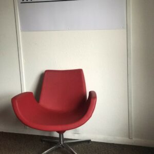 Infiniti Beetle Low Back Breakout Reception Chair In Bright Red Sewn Red Vinyl