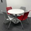 Used Haworth 1m round table and stacking chairs