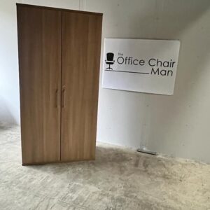 Mobili double door storage cupboard 2m x 1m x 0.5m Light Walnut 4 Shelves & Key
