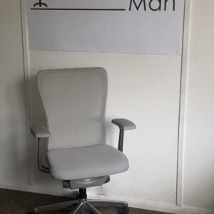 Haworth Zody Style polished aluminium CONFERENCE Chair In Silver Mesh