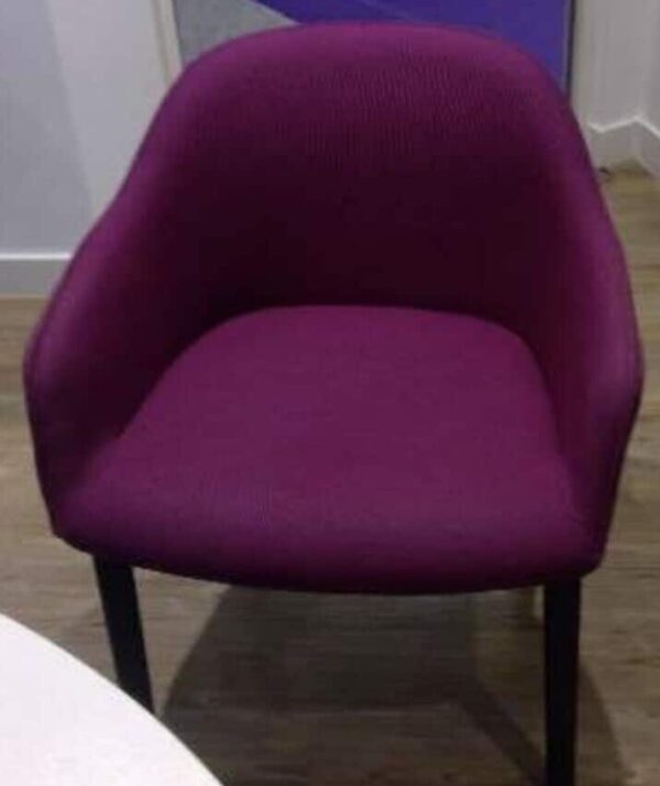 Vitra Softshell 4 leg breakout chair in Burgundy cloth - Image 4
