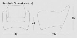 balzac club chair dimensions