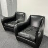 Used Balzac Club Chairs in finest black leather by SCP