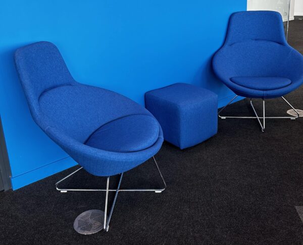 Allermuir Conic A632 High Back Collaborative Chair in amazing Electric Blue Fabric