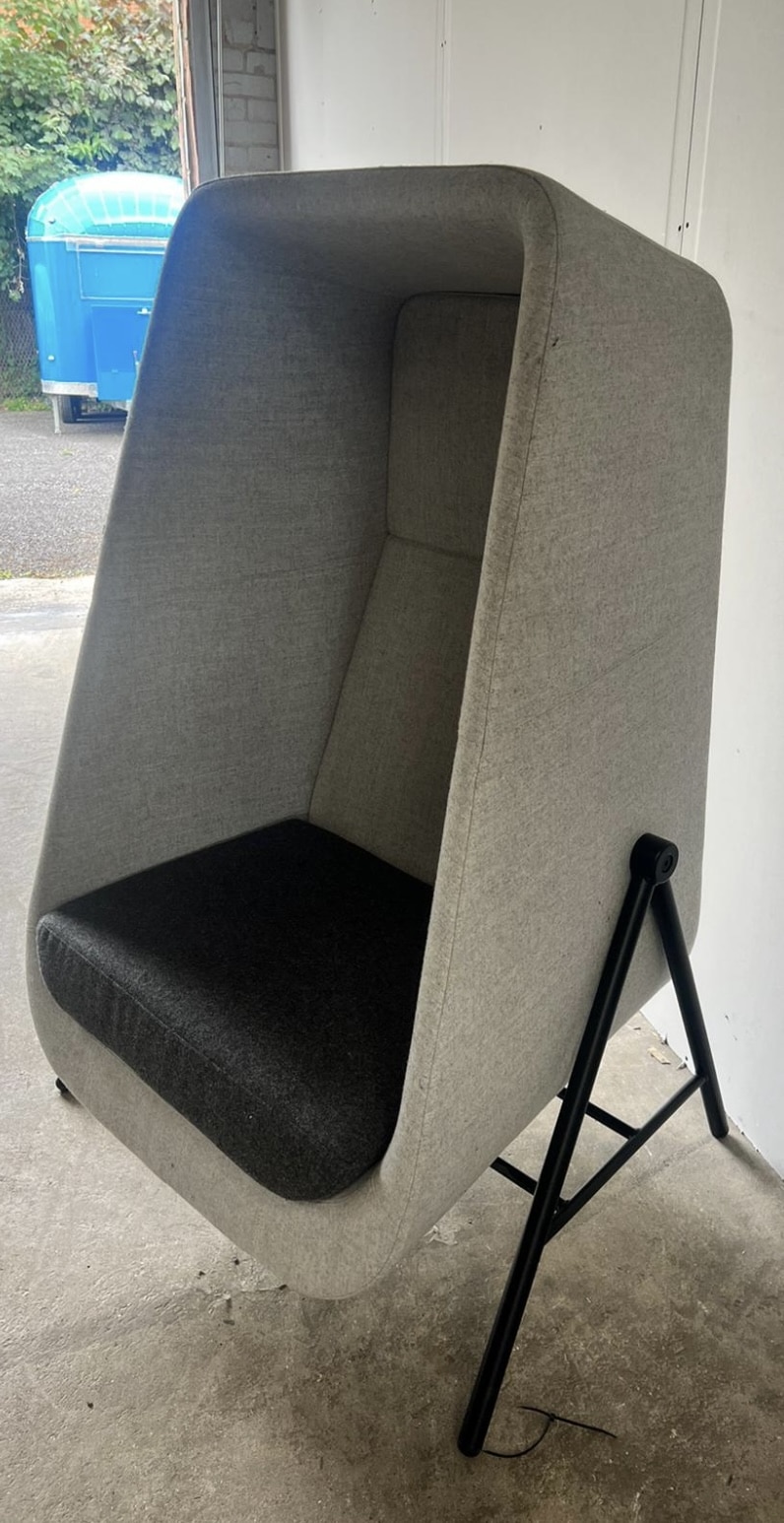 Connection Muse SMS1BOOTH High Back Acoustic Privacy Pod Single User in Two Tone Grey Blazer Fabric