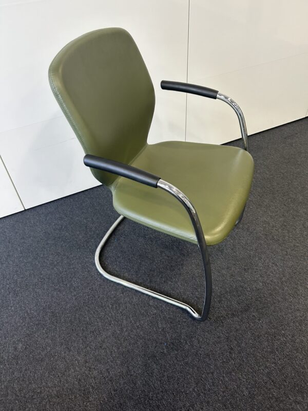Boss Design Lily stacking conference Chair in Camira Blazer Ulster Green Mix fabric