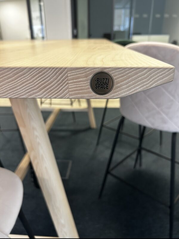 Buzzispace PicNic Meet 2.4M x 1.2M x 1.08 Hi Collaborative Table in Natural Whitewash Ash
