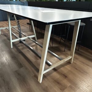 Icons of Denmark Facit High Table White faced PU laminate on Natural Oak Legs 4m x 1.2m