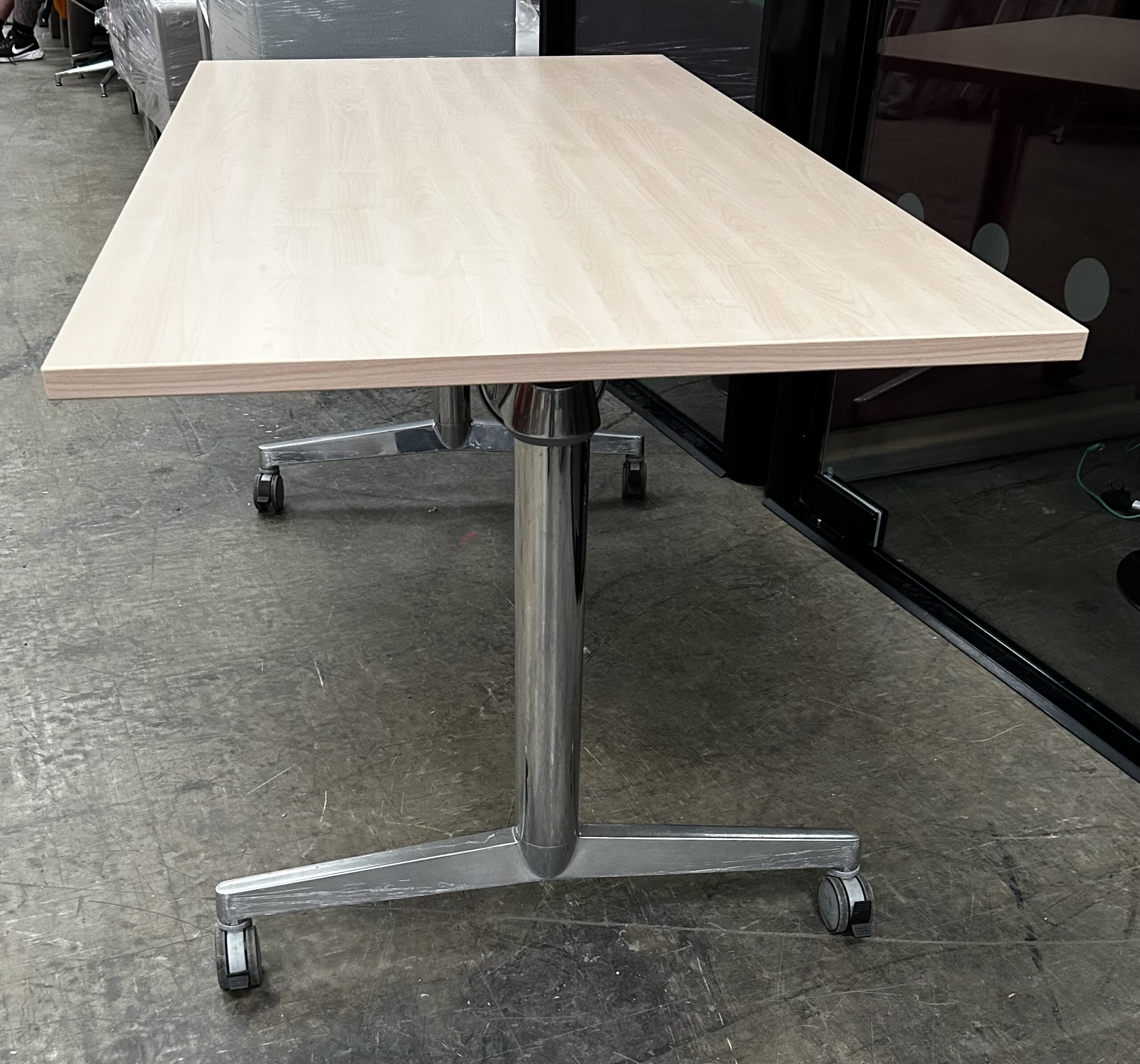Steelcase Flip Top tables Maple Laminate