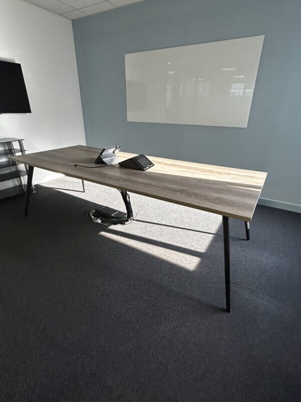 Techo conference table Walnut Top on satin black legs 1.8m x 0.8m