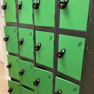 probe-atom-antibacterial-personal-digital-lockers-with-green-doors-on-anthracite-frame