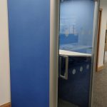 Orangebox Airea 210 Single person personal workspace Red on Alloy Frame (wheelchair compliant)