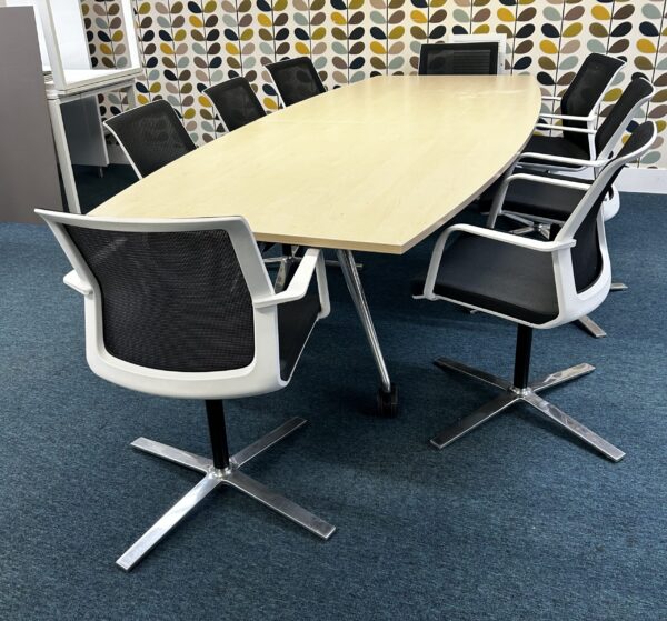 Konig & Neurath SUMMA Maple Veneer Oval Folding Maple Executive Conference table - Image 5