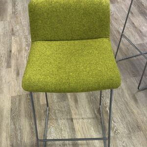 Connection Swoosh Stool Ulster green on Polished Alloy finish steel frame