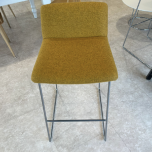 Connection Swoosh Stool Harvest Gold on Polished Alloy finish steel frame