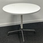 Charles Eames ET102 by Herman Miller Based White Laminate 800mm Round Meeting Table