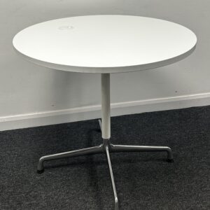 Charles Eames ET102 by Herman Miller Based White Laminate 800mm Round Meeting Table