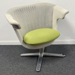 Steelcase i2i Lounge chair Grey Mesh Back with Mint Green revolving seat