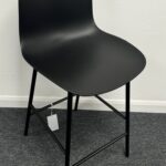 Normann Copenhagen Form Bar Chair in Black PU 650mm High Black Satin Metal Frame UNUSED
