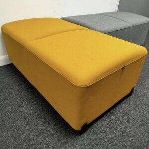Actiu Bend F41 2 Seat Bench offered as one set of four 2 x yellow & 2 x grey