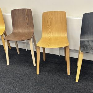 Arper Aava 2 chair with Ply seat on bentwood legs set of two in individual finishes