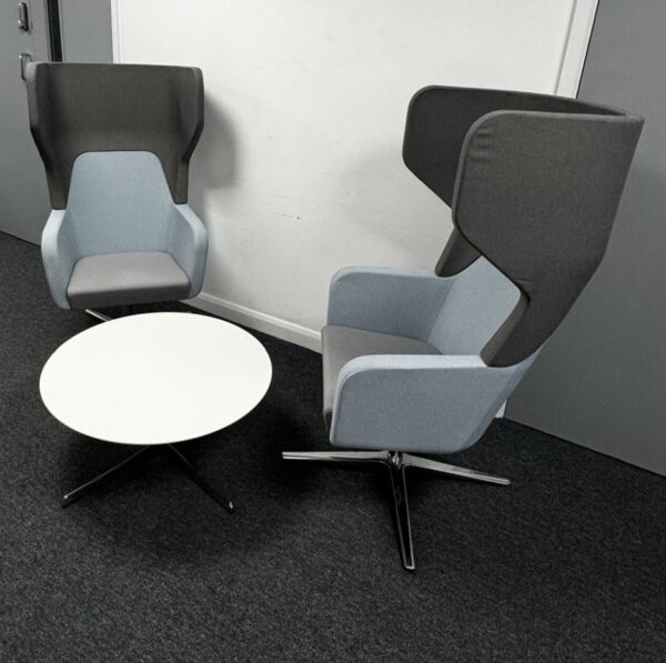 OCEE DESIGN HARC Tub Hi Back Single person privacy space two tone grey on polished swivel 4 star base - Image 5