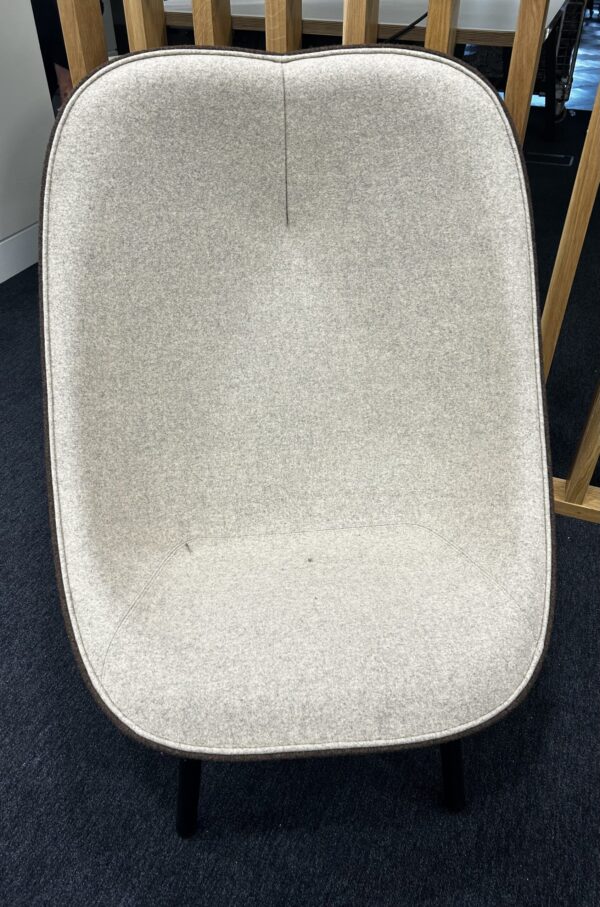 Hay Uchiwa Lounge Chair by Doshi Levien cream mix cloth seat facing & chocolate mix cloth outer shell - Image 2