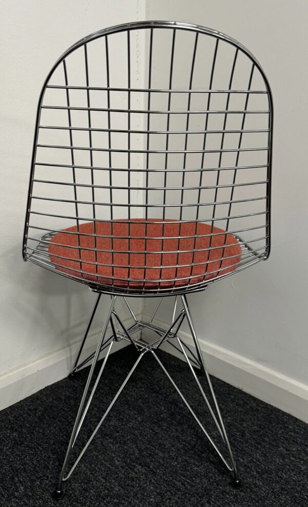 Vitra DKR Wire Chair Chrome Poppy Red  Seat pad - Image 3