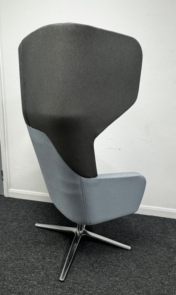 OCEE DESIGN HARC Tub Hi Back Single person privacy space two tone grey on polished swivel 4 star base - Image 3