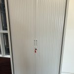 Side Tambour Double Door 2.0m Cupboard by Triumph in Silver Grey