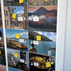 Personal Lockers in Banks of 10 and each door has different holiday destination scene
