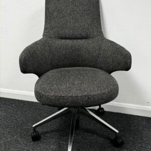 Coalesse Massuad COMCCHMBDVNT Mid Back Conference Seating by Steelcase in two tone grey tweed fabric
