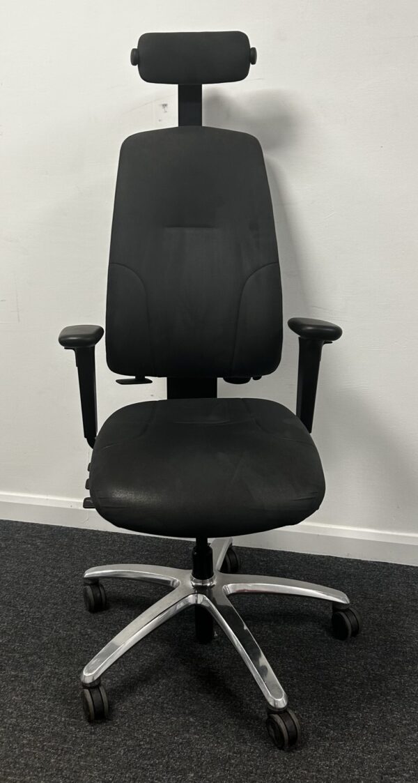 RH Logic 220 High Back Executive Task Chair with Arms and Headrest in Grey New Model - Image 3