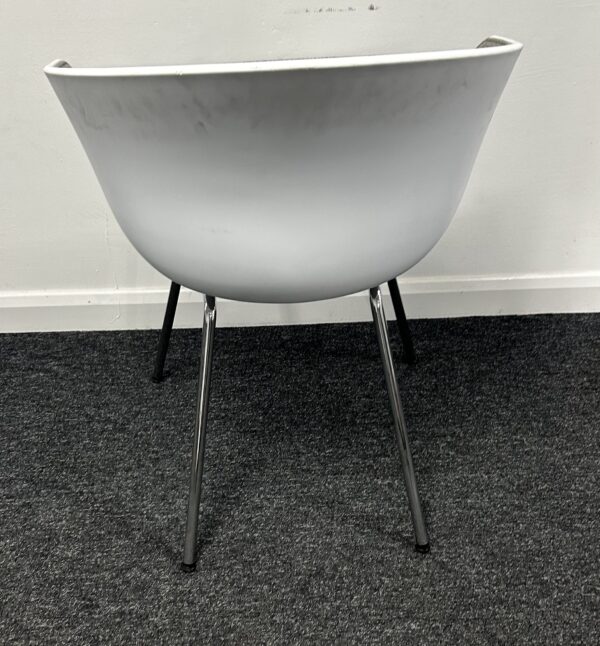 Hay AAC26 About A Chair Grey Tweed fabric with White shell situated on chrome leg frame - Image 3
