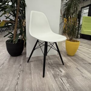 Vitra Eames DSW chair Cotton White on Black Maple Wood Legs 2017 New Height