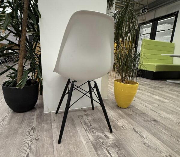 Vitra Eames DSW chair Cotton White on Black Maple Wood Legs 2017 New Height - Image 4