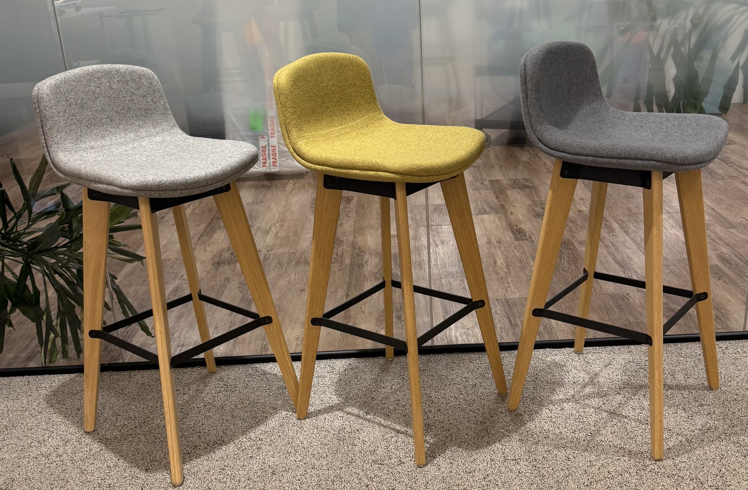 Used Orangebox Cubb Stools on Oak Frame