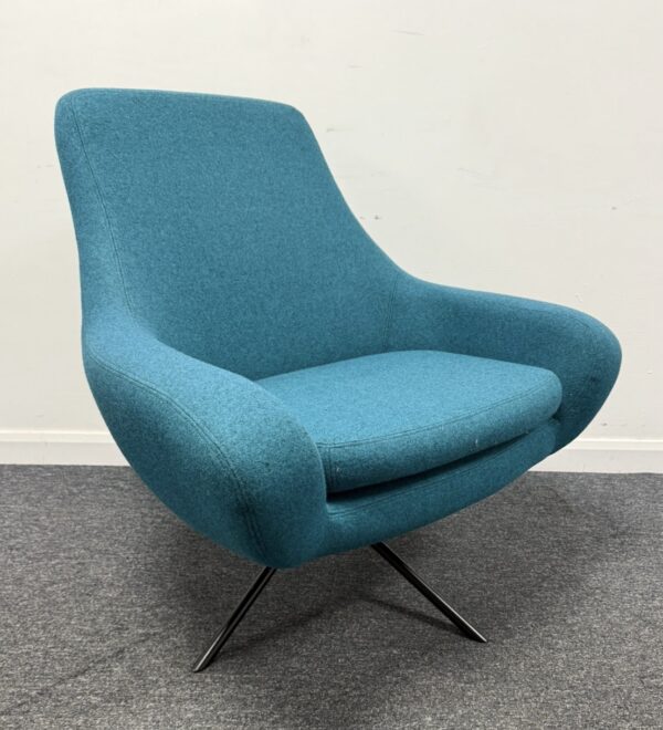 Softline Noomi Lounge Swivel Chair in Aquatic Blue - Image 2