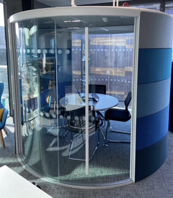 Orangebox Air3 12 circular Acoustic Office Privacy space Blue fade exterior - Image 5