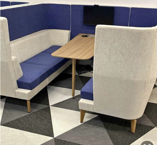 Boss Design Entente ENT/B3 Acoustic 6 Person Privacy Booth with integrated workspace table - Image 2