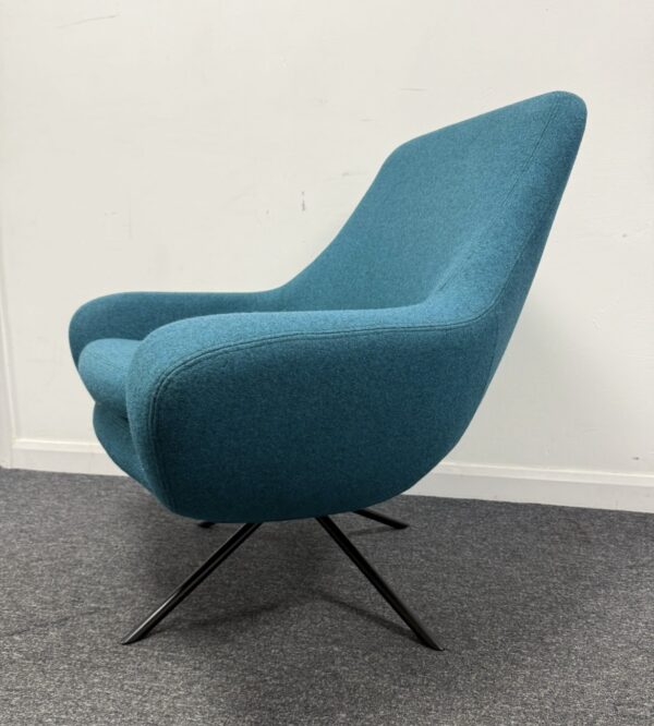 Softline Noomi Lounge Swivel Chair in Aquatic Blue - Image 3