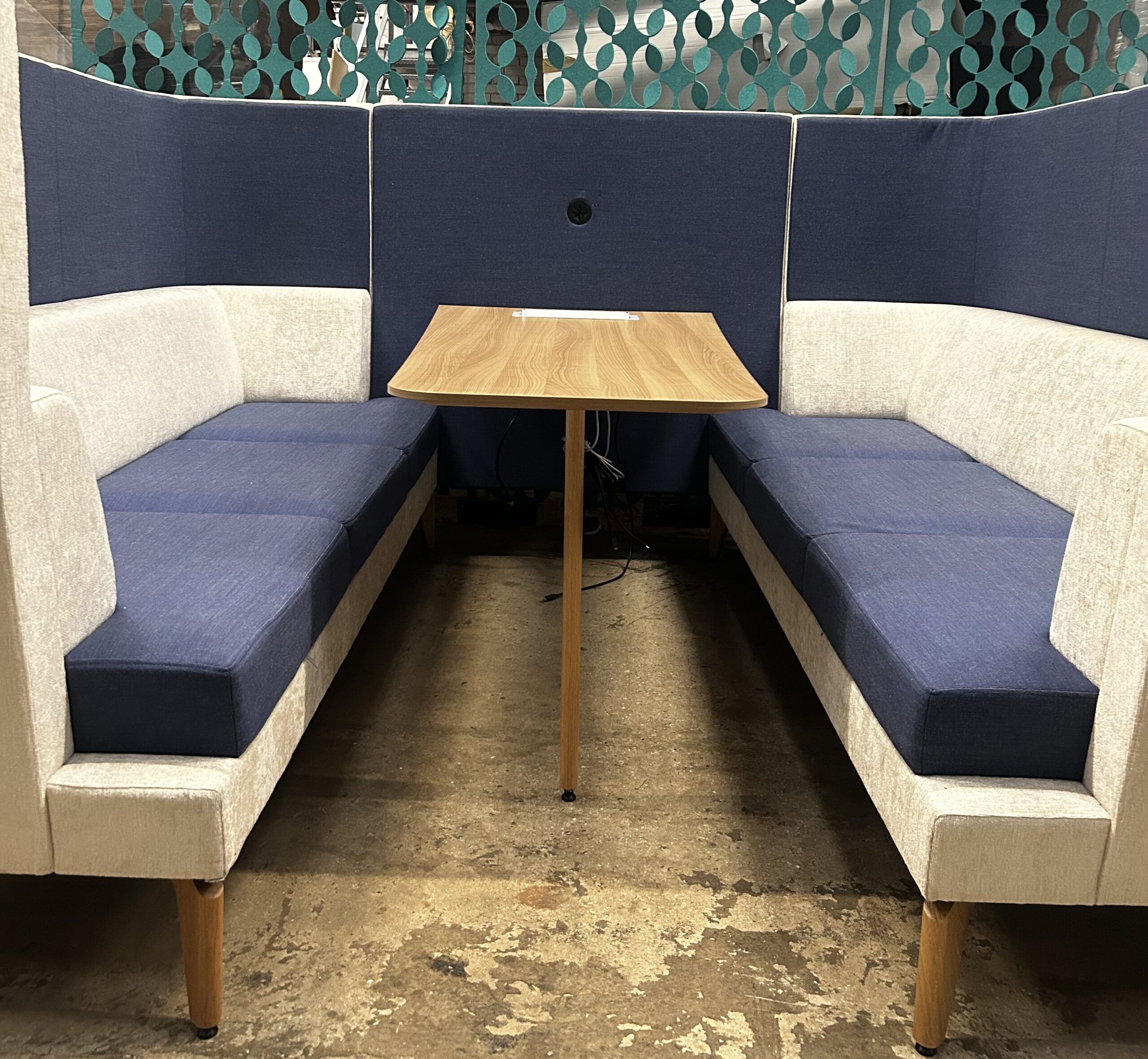 4 Person Privacy Booth | Boss Design | Integrated Workspace table
