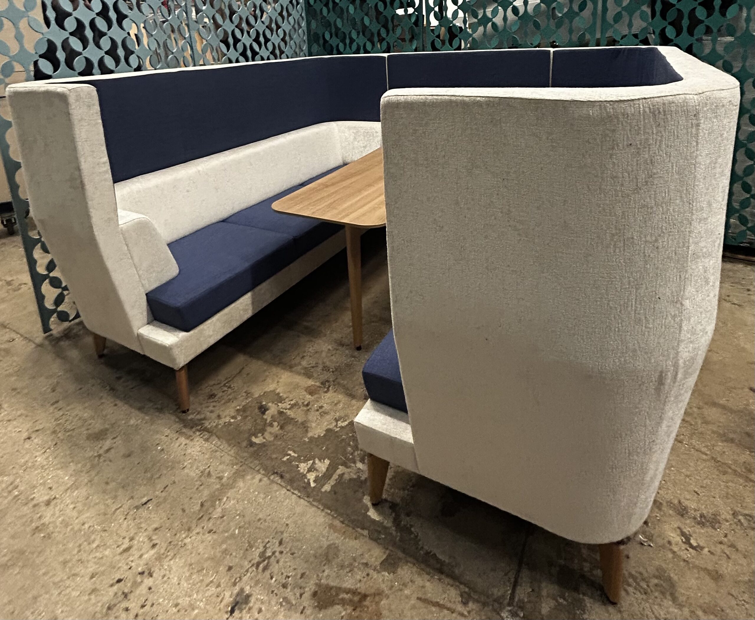 4 Person Privacy Booth | Boss Design | Integrated Workspace table