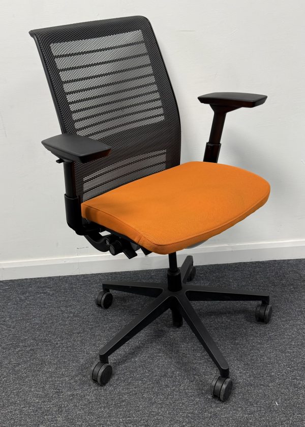 Used Steelcase Think V2 orange Seat with HA arms