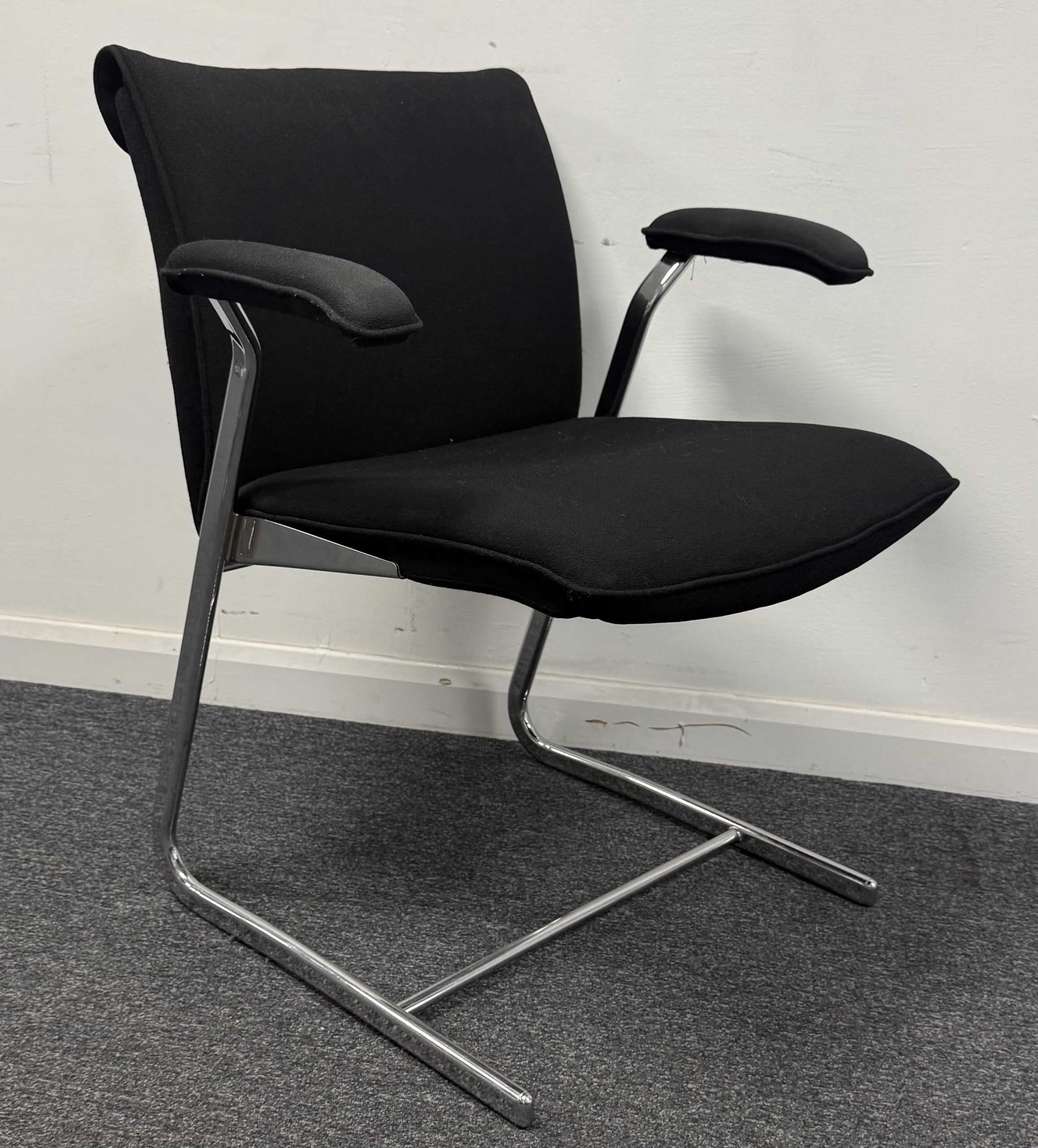 Boss Design Delphi Stacking Chair Black Fabric
