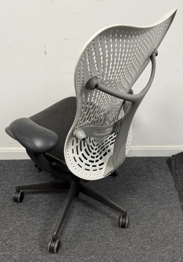 Herman Miller Mirra V1 Fog White Backrest on Anthracite Seat