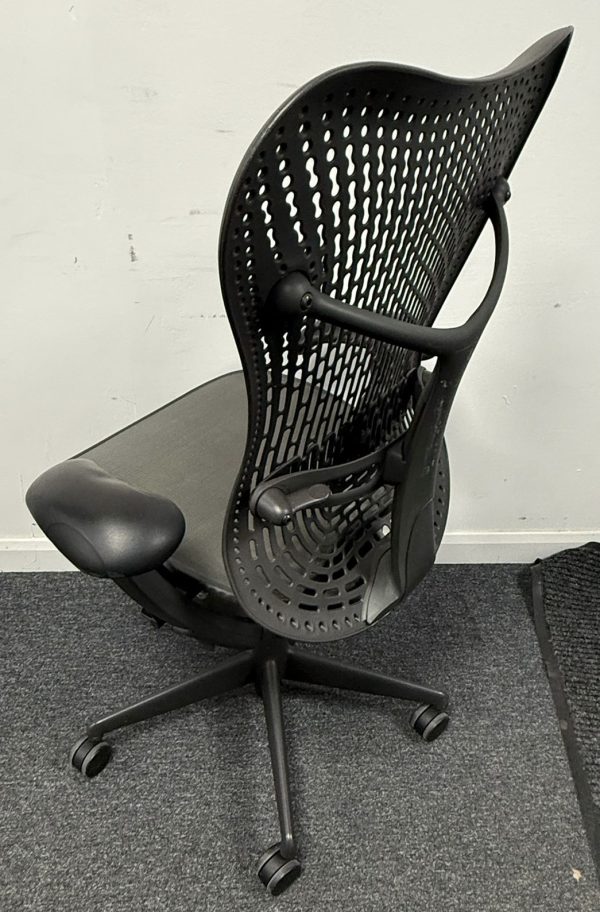 Pre-loved Herman Miller Mirra V1 Anthracite Back on Silver Mesh Seat