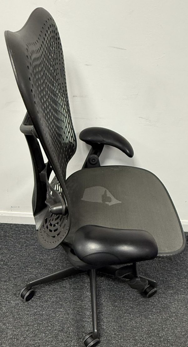 Used Herman Miller Mirra V1 Anthracite Back on Silver Mesh Seat