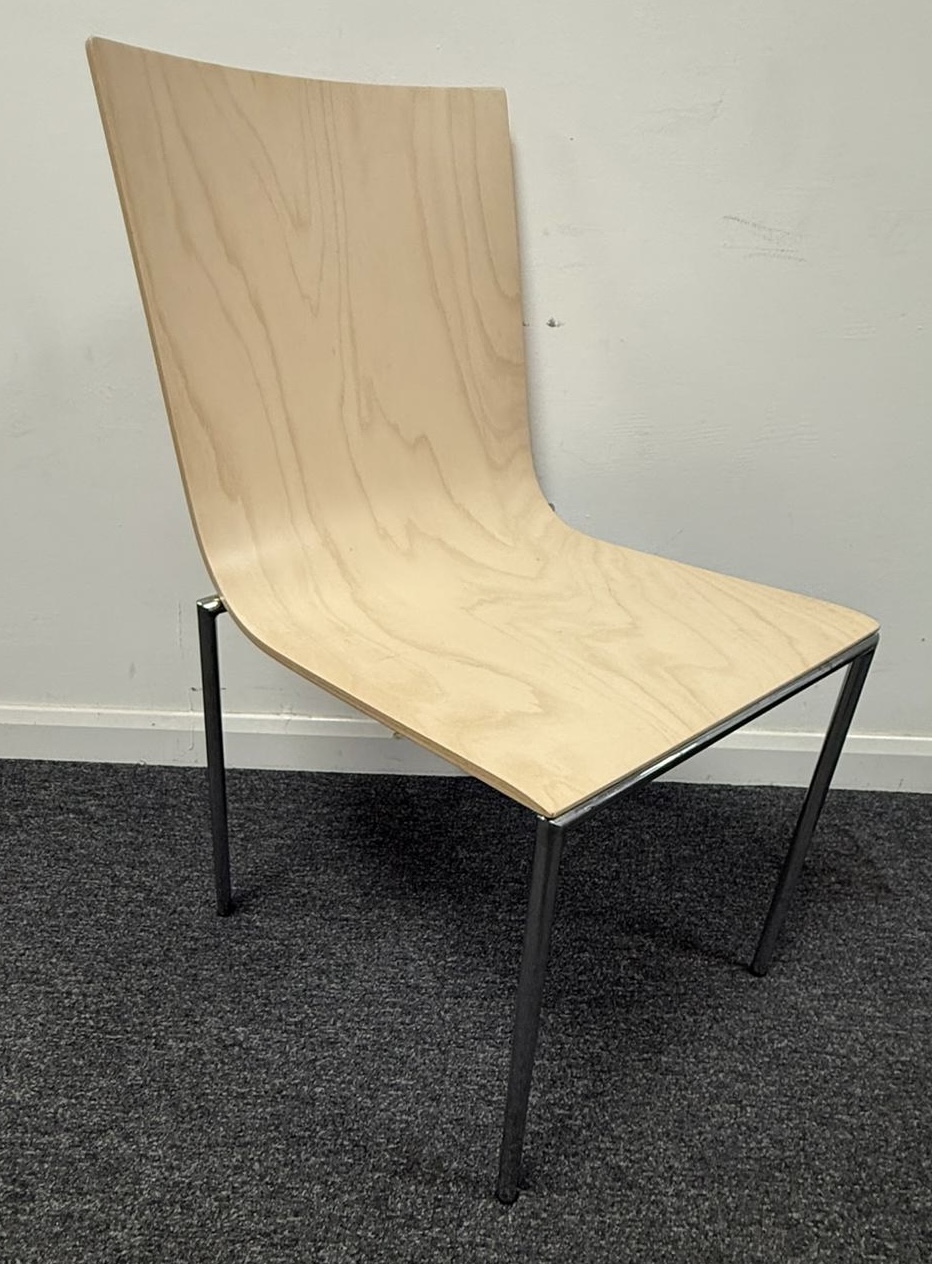 Used Kusch & Co Scorpii Office Stacking Chair Maple Seat shell