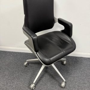 Interstuhl 262S Silver Executive Task Chair with Black Leather